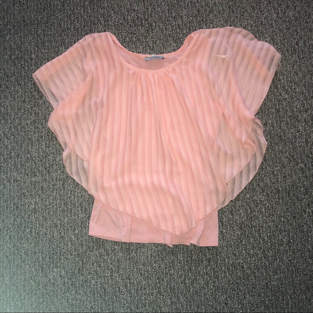 Pink Flowy Top with Necklace